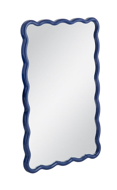 Camellia - Rectangular Wall Mirror - Blue