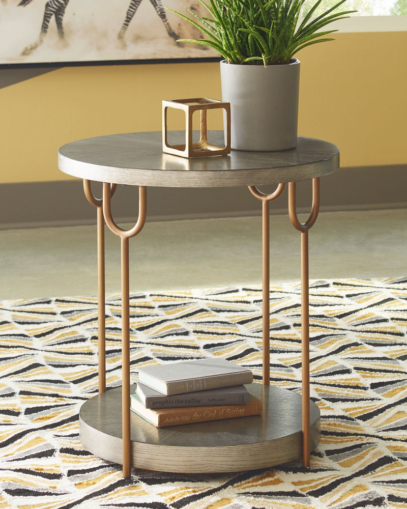Ranoka - Platinum - Round End Table.
