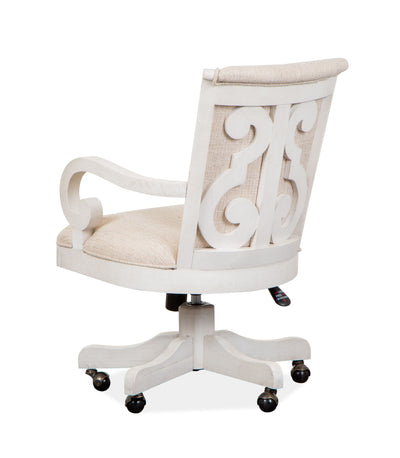 Bronwyn - Fully Upholstered Swivel Chair - Alabaster.