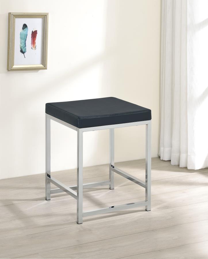 Afshan - Upholstered Square Padded Cushion Vanity Stool.