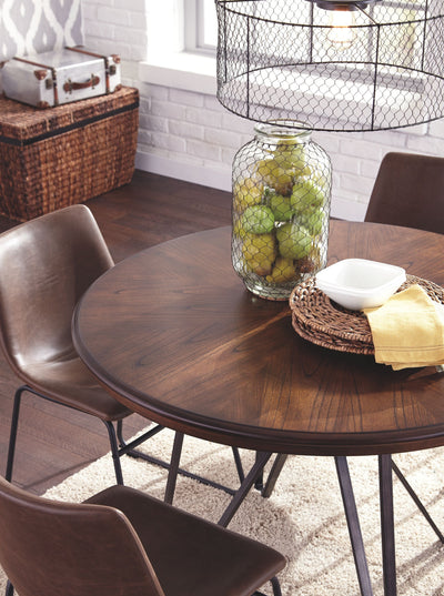 Centiar - Two-tone Brown - Round Dining Room Table.