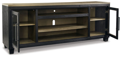 Foyland - Black / Brown - Xl TV Stand W/Fireplace Option.