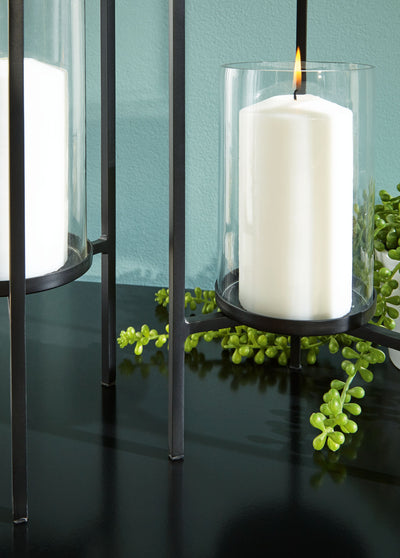Ginette - Black - Candle Holder Set (Set of 2).