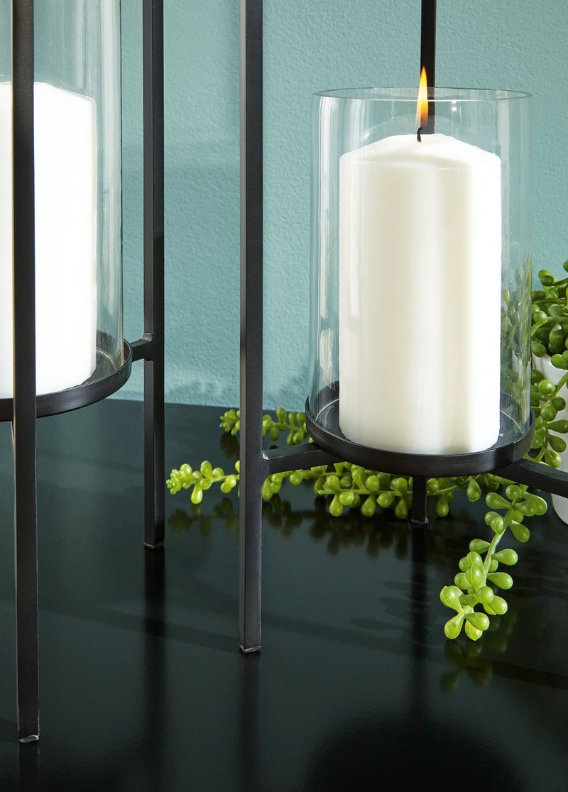 Ginette - Black - Candle Holder Set (Set of 2).