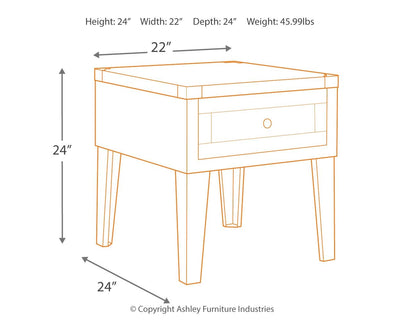 Chazney - Rustic Brown - Rectangular End Table.
