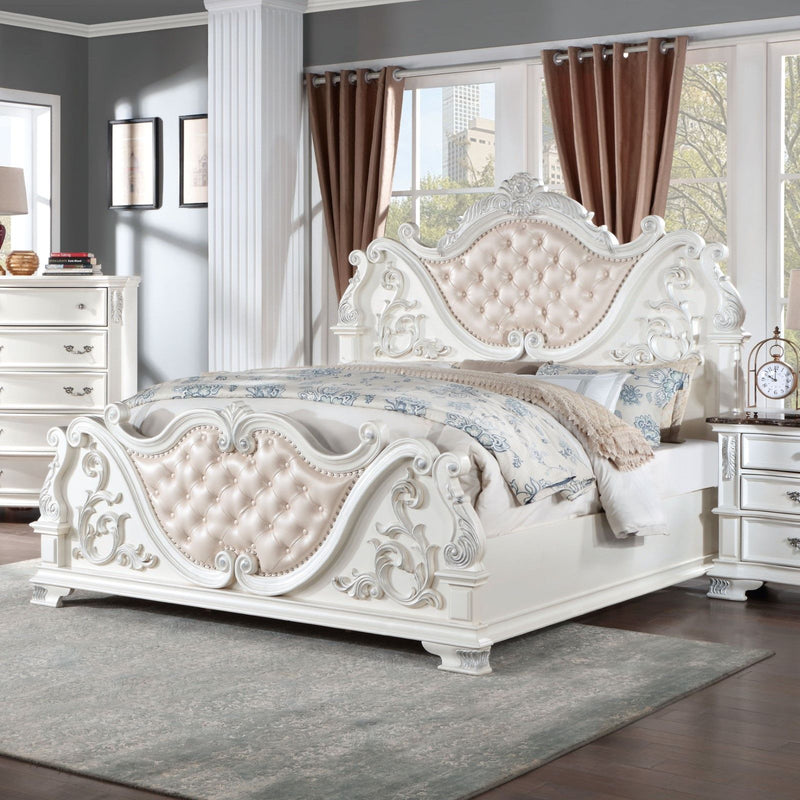 Esparanza - King Bed - Pearl White