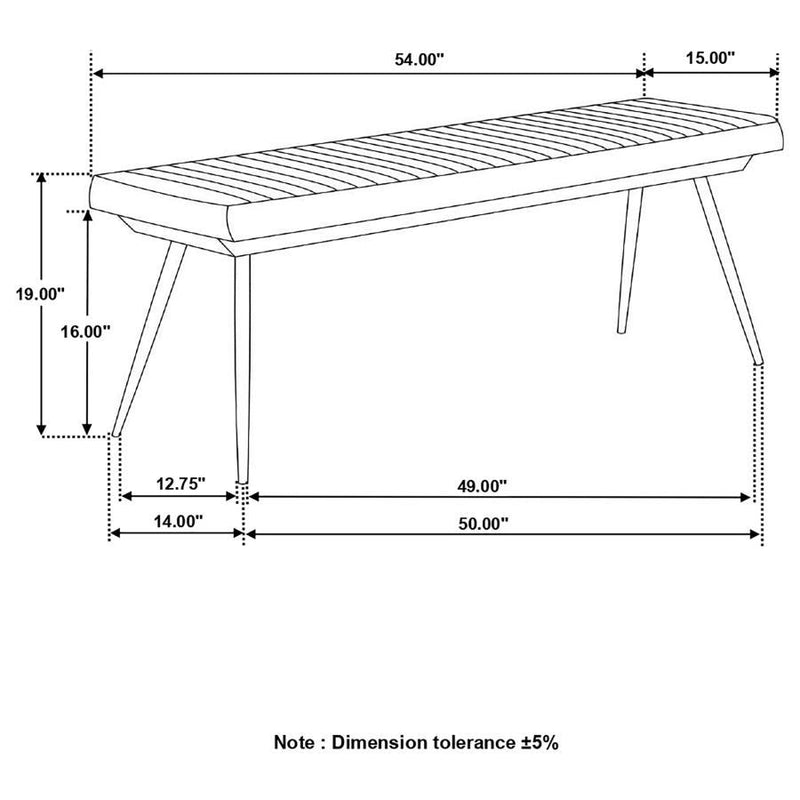 Misty - Cushion Side Bench - Camel And Black