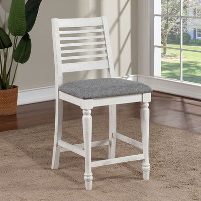 Calabria - Counter Height Chair (Set of 2) - Antique White / Gray - Grand Furniture GA