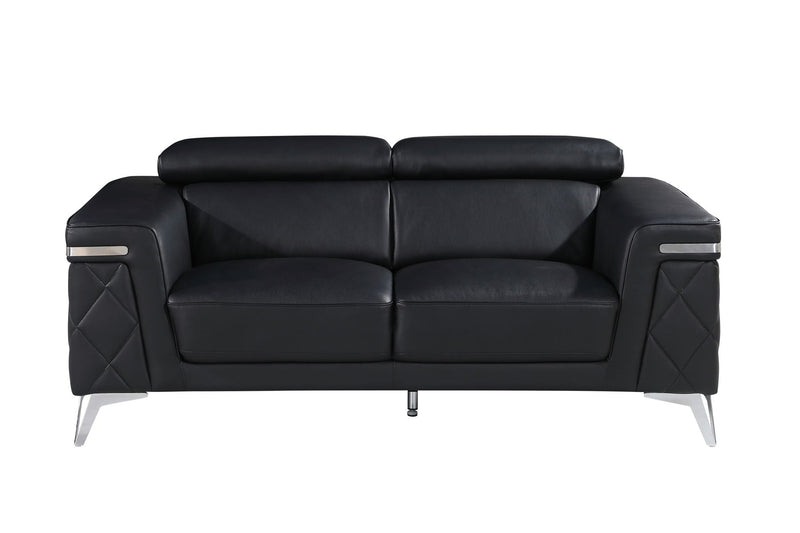 1140 - Top Grain Italian Leather Loveseat.