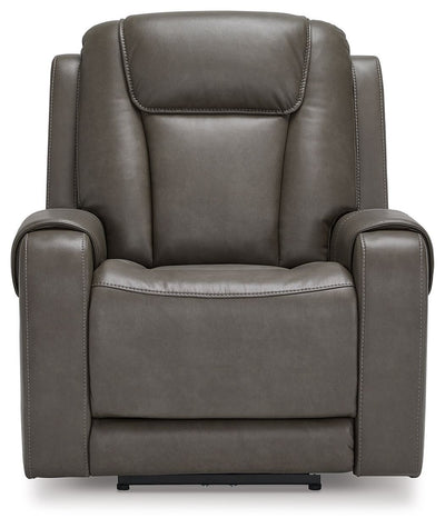 Card Player - Smoke - Pwr Recliner/Adj Headrest.