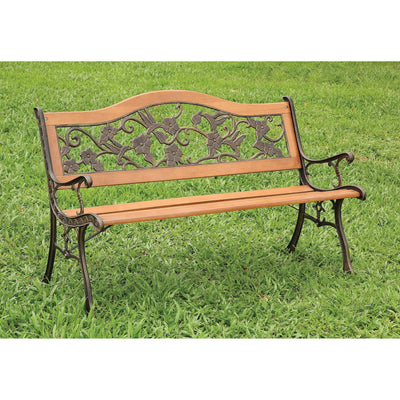 Alba - Patio Wooden Bench - Antique Oak - Grand Furniture GA