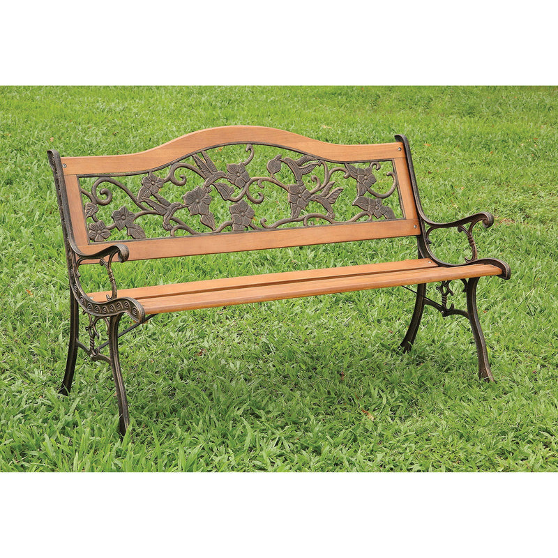 Alba - Patio Wooden Bench - Antique Oak - Grand Furniture GA