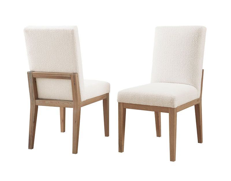 Dovetail - Upholstered Side Chair With A White Fabric - Bleached White