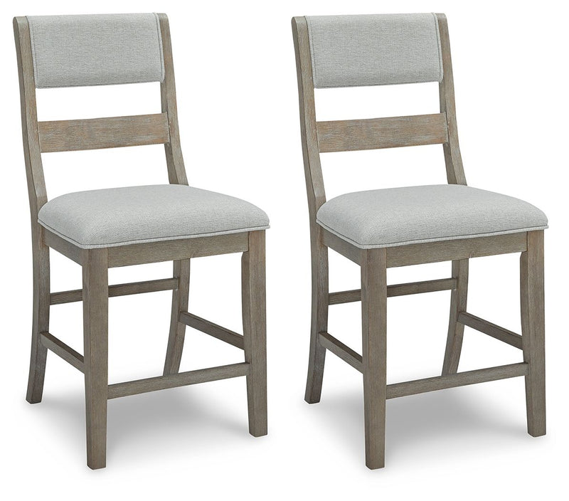 Moreshire - Bisque - Upholstered Barstool (Set of 2)