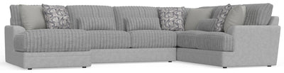 Titan - 3 Piece Sectional With Comfort Coil Seating And 9 Included Accent Pillows (Left Side Facing Chaise) - Moonstruck