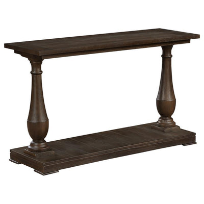 Walden - Rectangular Sofa Table With Turned Legs and Floor Shelf - Coffee.