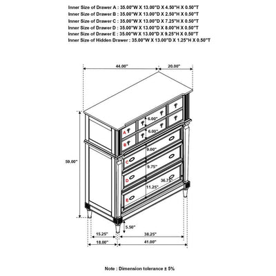 Alderwood - 5-Drawer Chest - French Grey.