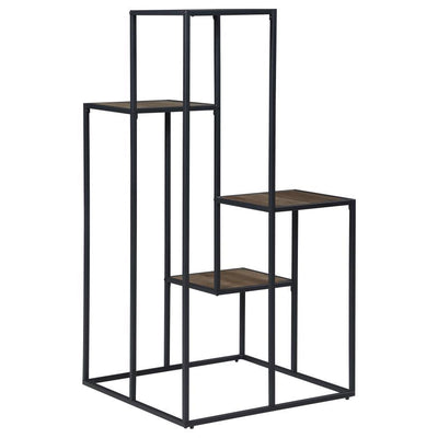 Rito - 4-Tier Display Shelf - Rustic Brown and Black.