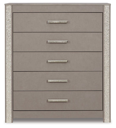 Surancha - Gray - Five Drawer Wide Chest.