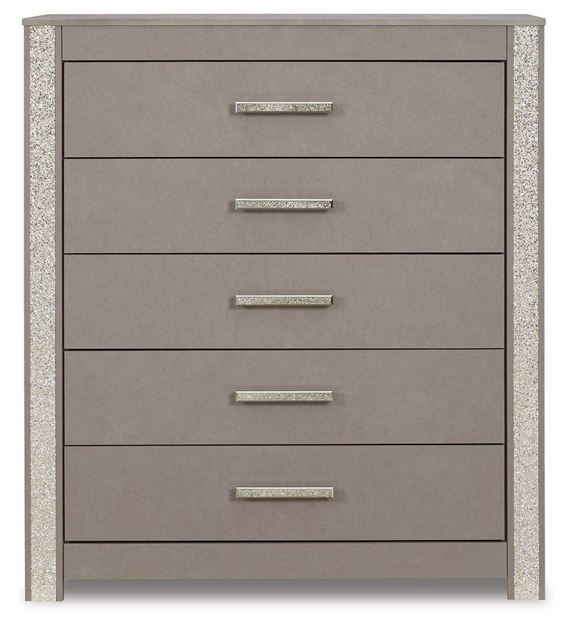 Surancha - Gray - Five Drawer Wide Chest.