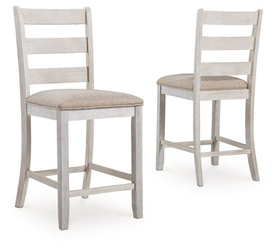 Skempton - White - Upholstered Barstool (Set of 2).