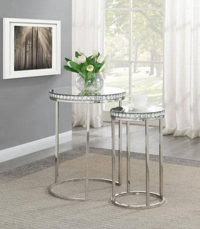 Addison - 2-Piece Round Nesting Table - Silver.