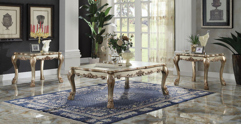 Dresden - Coffee Table - Gold Patina & Bone - Grand Furniture GA