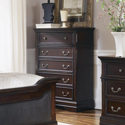 Cambridge - 5-Drawer Rectangular Chest - Cappuccino - Accent Chests - Grand Furniture GA