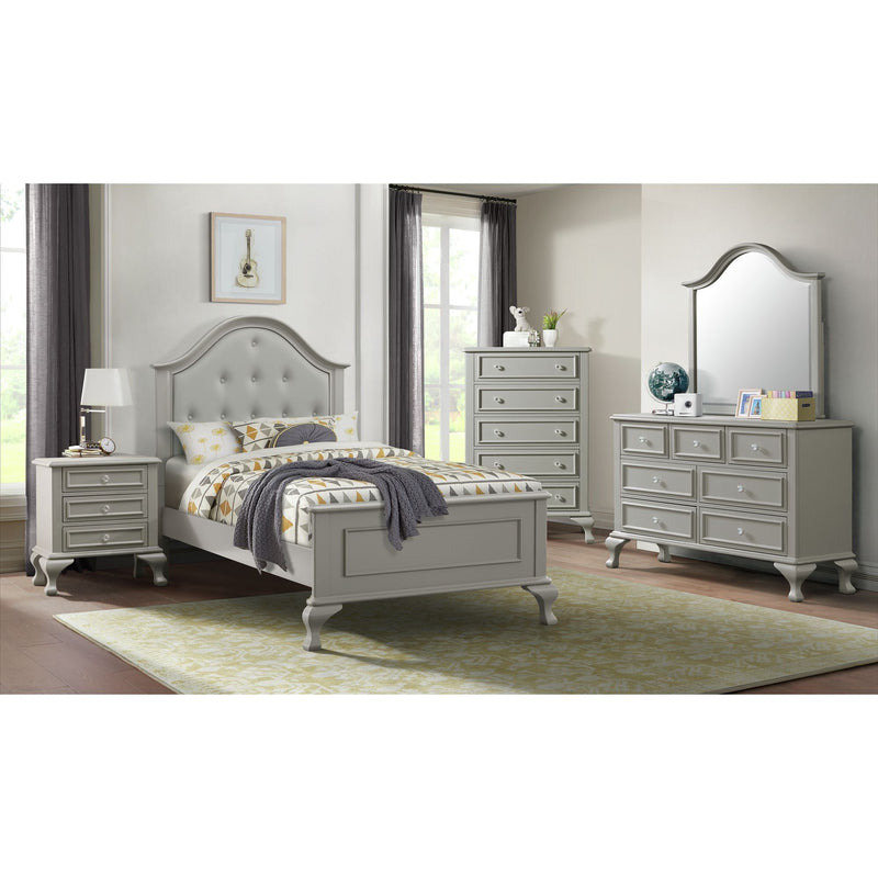 Jesse - Full Panel With Trundle 4 Piece Bedroom Set - Gray