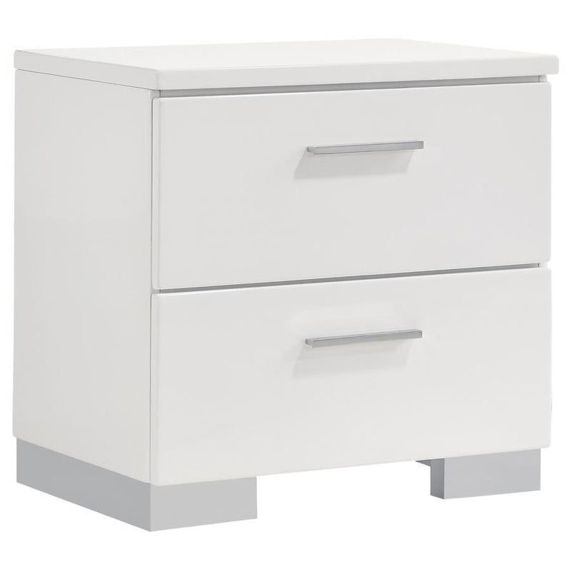 Felicity - 2-Drawer Nightstand - Glossy White.