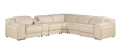 1116 - Power Reclining Italian Leather Sectional