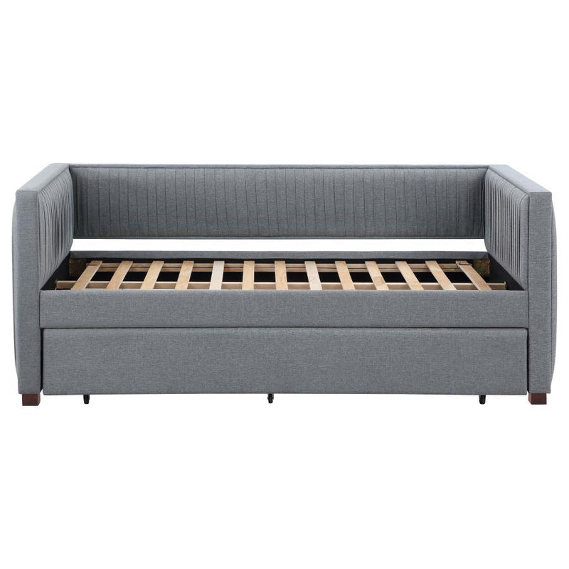 Brodie - Upholstered Twin Daybed With Trundle - Grey.