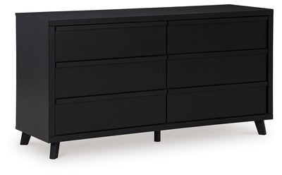 Danziar - Black - Six Drawer Dresser.