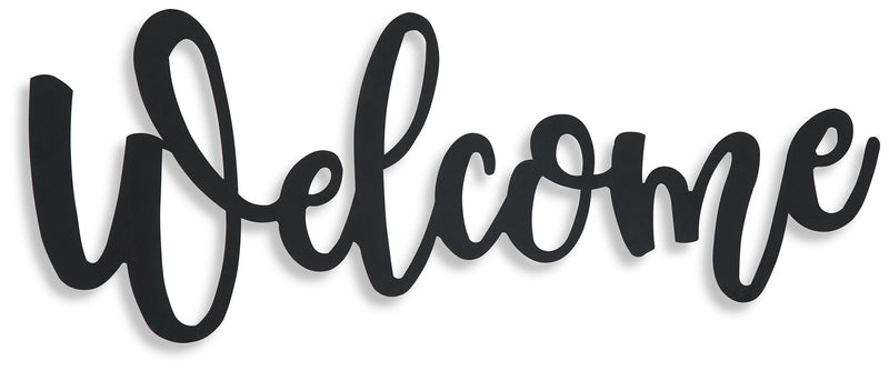 Emalee - Black - Wall Decor - Welcome.