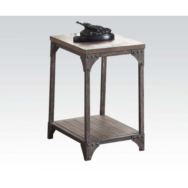 Gorden - End Table - Weathered Oak & Antique Nickel - Grand Furniture GA