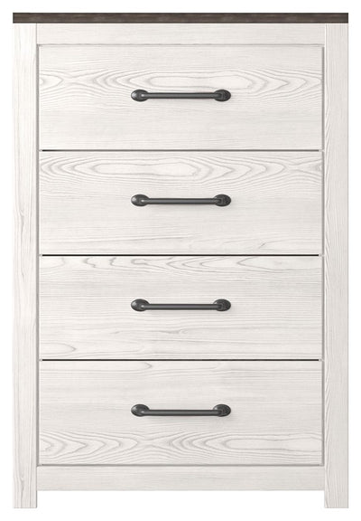 Gerridan - White / Gray - Four Drawer Chest.