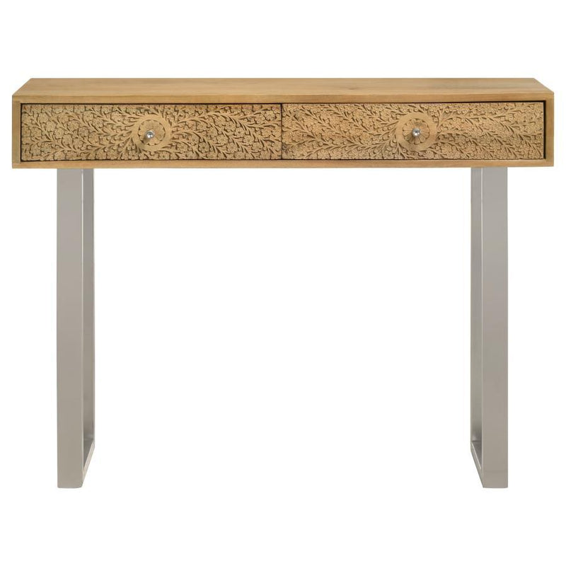 Draco - Console Table With Hand Carved Drawers - Natural.