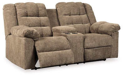 Workhorse - Cocoa - Dbl Rec Loveseat W/Console.