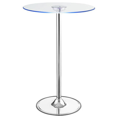 Thea - Led Bar Table - Chrome and Clear.