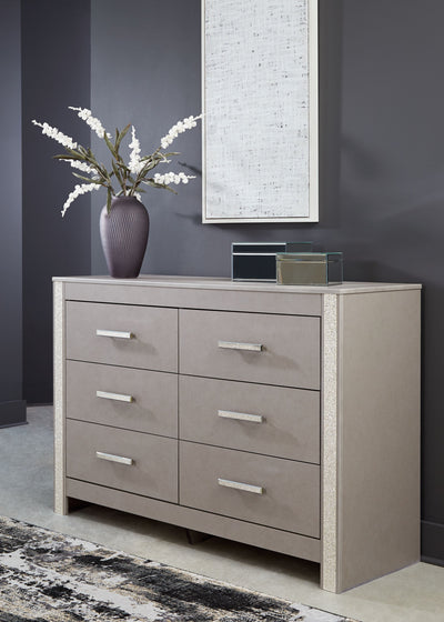 Surancha - Gray - Six Drawer Dresser.