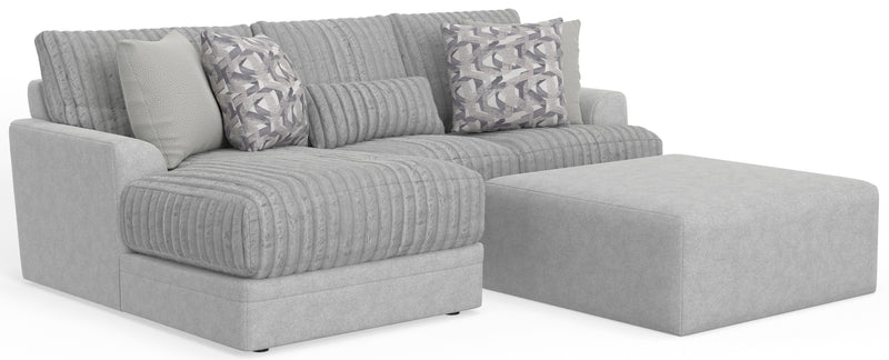 Titan - 2 Piece Sofa Chaise With Comfort Coil Seating, 45" Cocktail Ottoman And 5 Accent Pillows Included (Left Side Facing Chaise) - Moonstruck