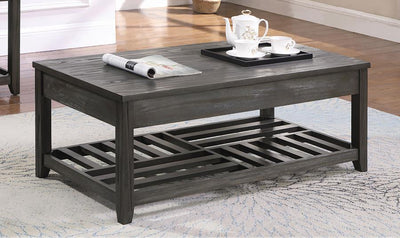 Cliffview - Lift Top Coffee Table With Storage - Cavities Grey.