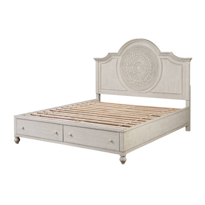 Roselyne - Eastern King Bed - Antique White Finish - Grand Furniture GA