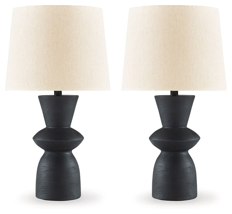 Scarbot - Distressed Black - Paper Table Lamp (Set of 2).