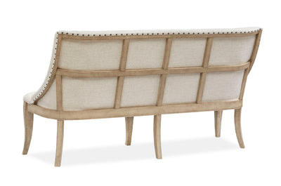 Harlow - Dining Bench With Upholstered Seat & Back - Weathered Bisque.