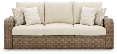 Sandy Bloom - Beige - Sofa With Cushion.