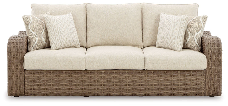 Sandy Bloom - Beige - Sofa With Cushion.