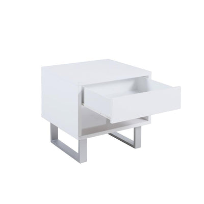 Atchison - 1-Drawer End Table - High Glossy White.