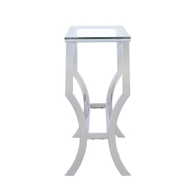 Saide - Rectangular Sofa Table With Mirrored Shelf - Chrome.