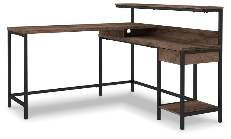 Arlenbry - Gray - L-desk With Storage.